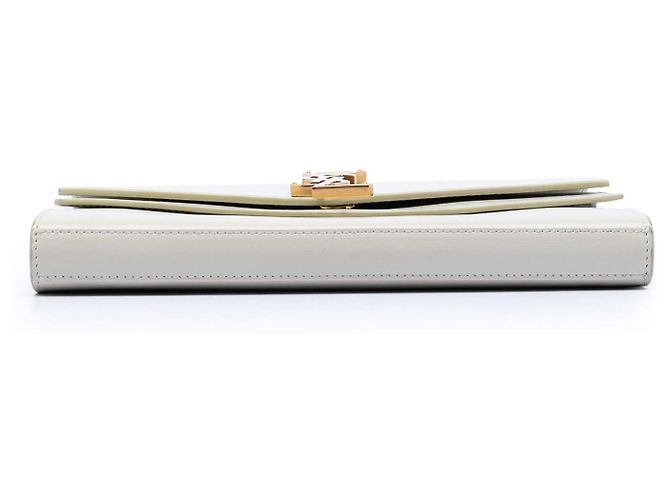 Saint Laurent White Leather Monogram Sulpice Chain Wallet - view 3