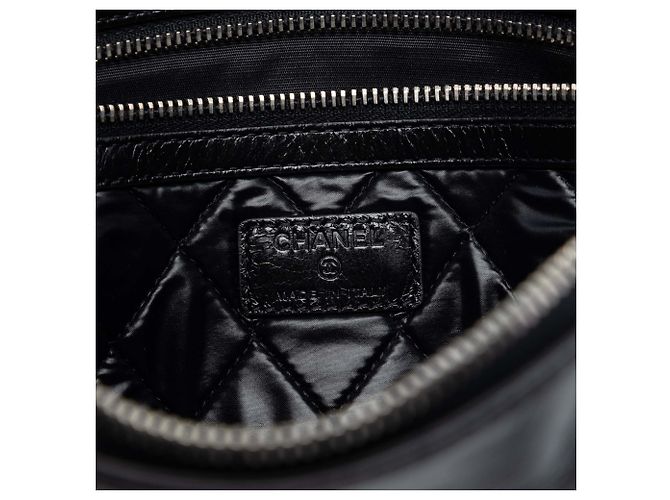 Clutch Chanel in pelle di vitello nera usurata Je Ne Suis Pas En Solde - vista 5