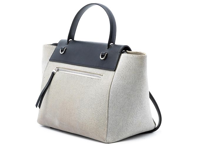 Belt Bag Céline Graue Mini-Canvas- und Leder-Gürteltasche von Celine Braun - Ansicht 2