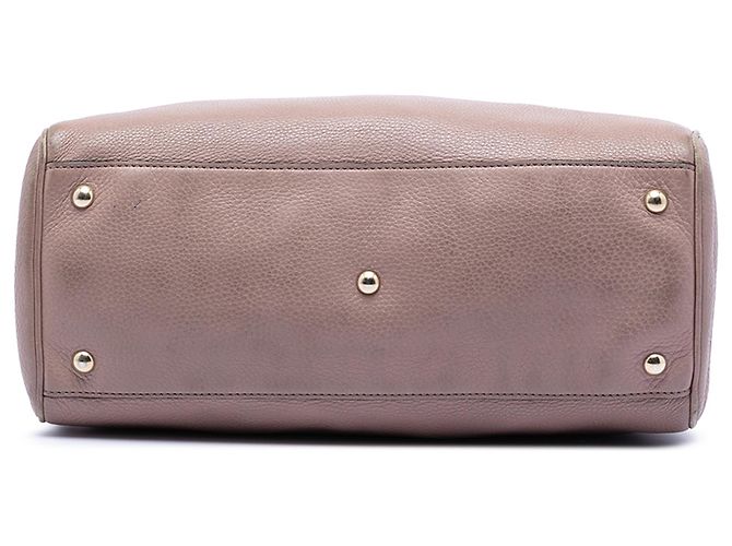 Bamboo Borsa shopper media in pelle di vitello marrone con bambù Gucci Carne - vista 3