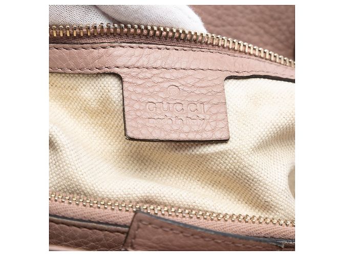 Bamboo Borsa shopper media in pelle di vitello marrone con bambù Gucci Carne - vista 5