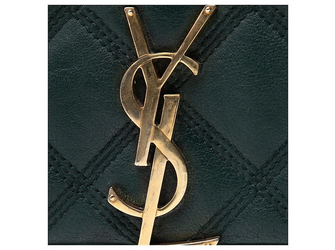 Cartera de cadena Diamond Becky en piel de cordero acolchada verde Saint Laurent - vista 5