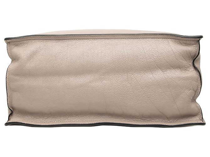 Prada Graue Glanzkalbsleder Etikette Tasche Braun - Ansicht 3