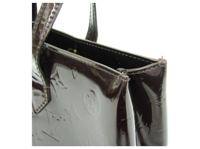 Borsa Louis Vuitton Monogram Vernis Wilshire PM Bordò - vista 6