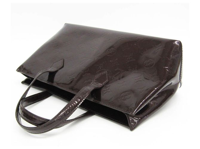 Borsa Louis Vuitton Monogram Vernis Wilshire PM Bordò - vista 7