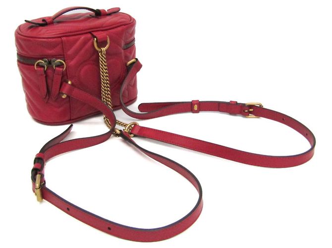 Gucci GG Marmont Damen-Leder-Rucksack mit Steppung Rot - Ansicht 2