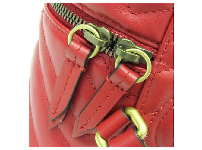 Gucci GG Marmont Damen-Leder-Rucksack mit Steppung Rot - Ansicht 6