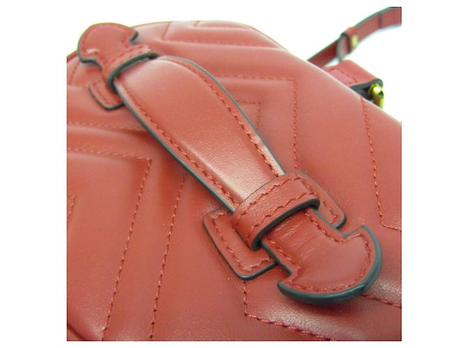 Gucci GG Marmont Damen-Leder-Rucksack mit Steppung Rot - Ansicht 7