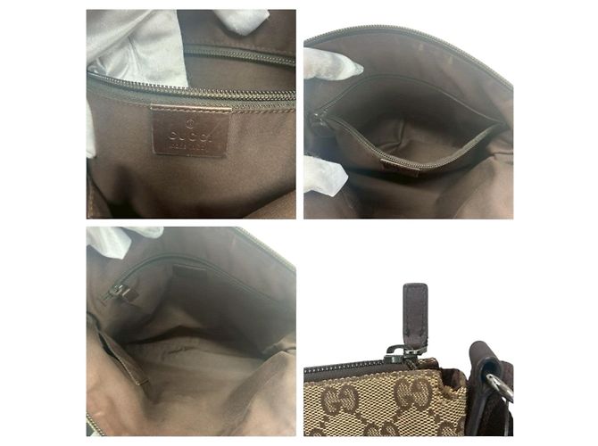 Borsa a Spalla in Tela GG e Pelle Gucci Marrone - vista 7