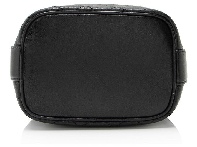 Saint Laurent Kleine Bucket Bag aus gestepptem Lammleder Cassandre Schwarz - Ansicht 4