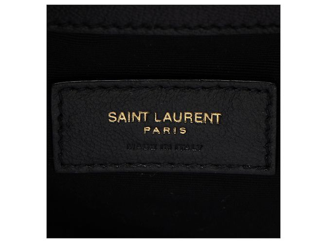 Saint Laurent Kleine Bucket Bag aus gestepptem Lammleder Cassandre Schwarz - Ansicht 8