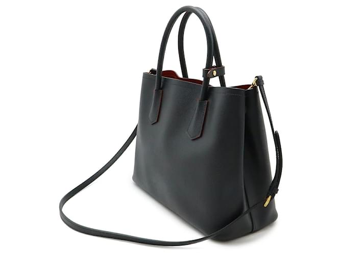 Prada Leder Doppel-Tote-Bag Schwarz - Ansicht 2