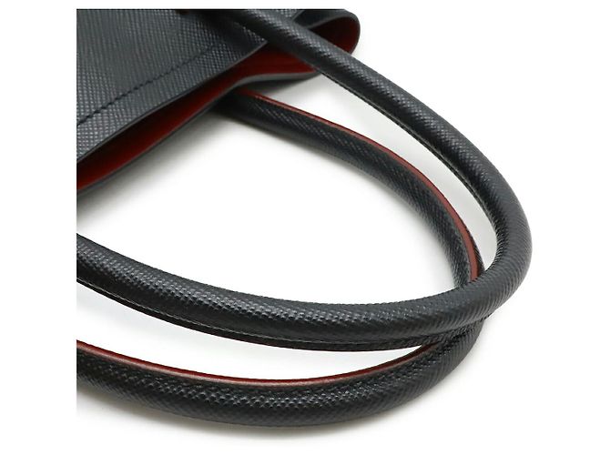Prada Leder Doppel-Tote-Bag Schwarz - Ansicht 4