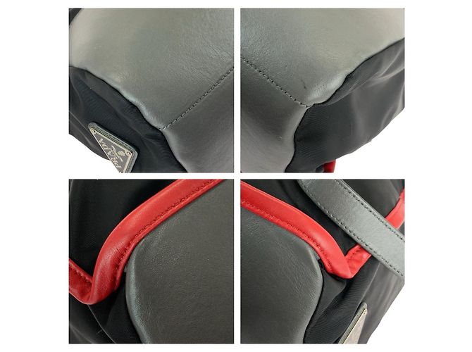 Prada Nylon Leather Tessuto 2way Backpack Black - view 3