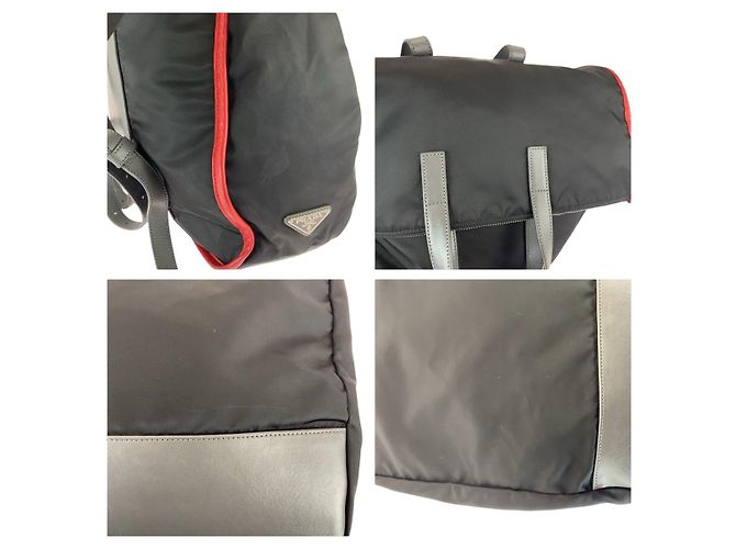 Prada Nylon Leather Tessuto 2way Backpack Black - view 6
