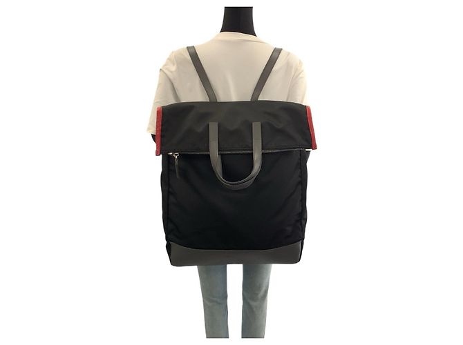 Prada Nylon Leather Tessuto 2way Backpack Black - view 7