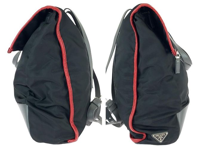 Prada Nylon Leather Tessuto 2way Backpack Black - view 8