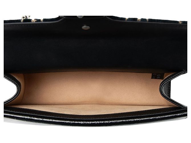 Borsa a Spalla Gucci GG Velvet Crystal Dionysus Medium E/W Blu - vista 7