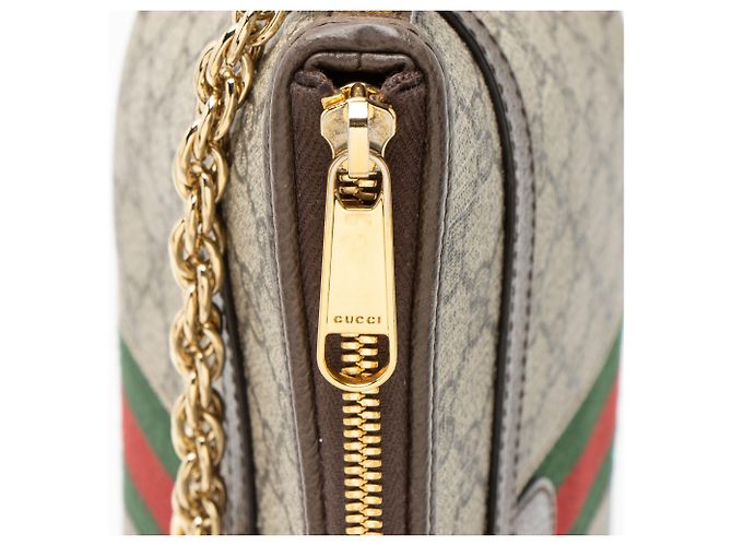 Mini bolso de hombro Ophidia GG Supreme de Gucci Castaño Beige - vista 10