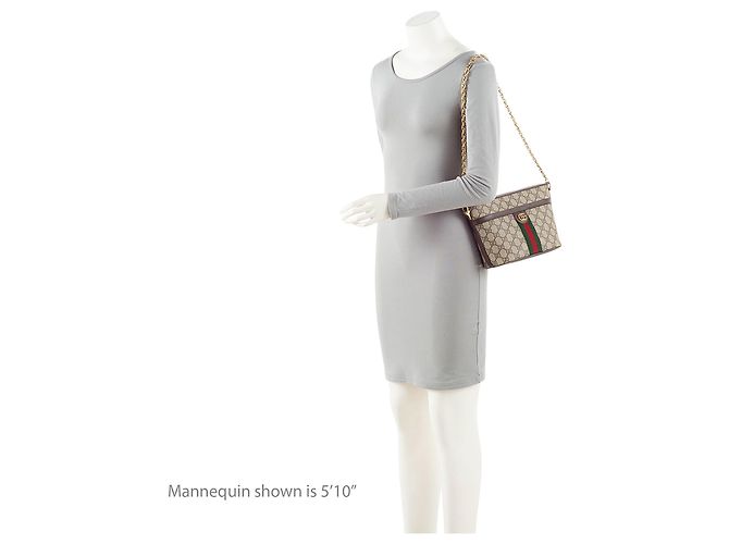 Mini bolso de hombro Ophidia GG Supreme de Gucci Castaño Beige - vista 5