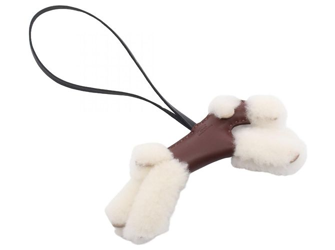 Pendente Buddy Charm in pelle di pecora Hermès Marrone - vista 4