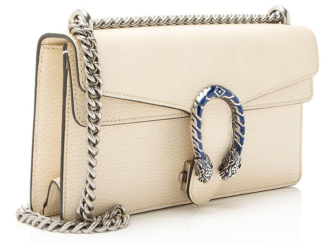 Sac à bandoulière Gucci Dionysus en cuir moyen E/W Blanc - vue 2