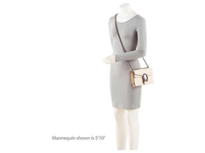 Sac à bandoulière Gucci Dionysus en cuir moyen E/W Blanc - vue 5