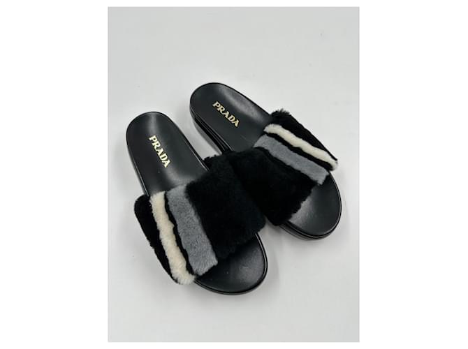 Mule Prada in pelle nera Nero - vista 2