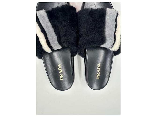 Mule Prada in pelle nera Nero - vista 4