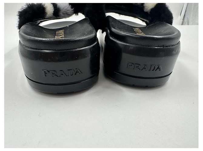 Mule Prada in pelle nera Nero - vista 6