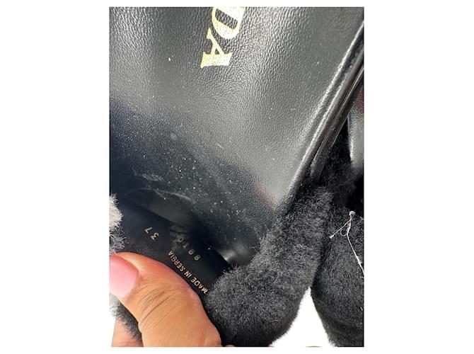 Mule Prada in pelle nera Nero - vista 9
