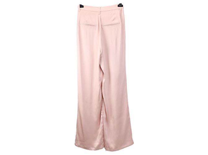 Anine Bing Pantalones de Seda Rosa de Pierna Ancha - vista 2