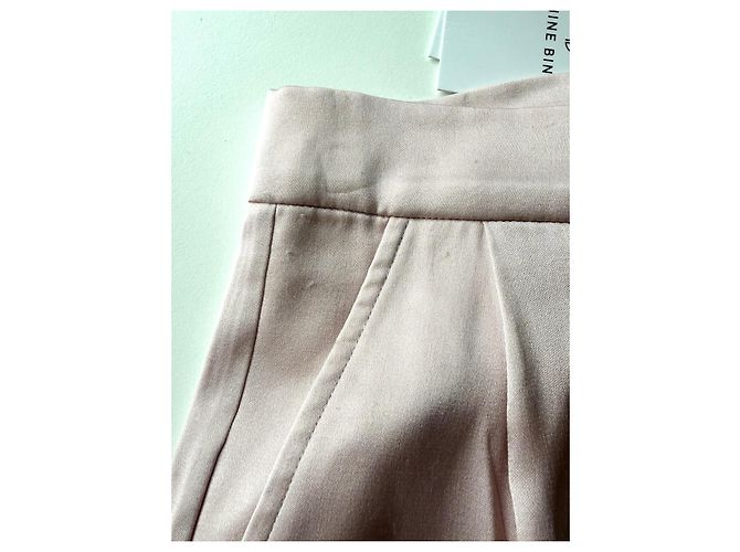 Anine Bing Pantalones de Seda Rosa de Pierna Ancha - vista 7