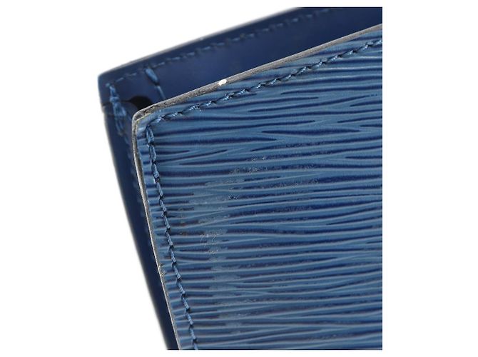 Borsa a mano Louis Vuitton Saint Jacques in pelle Epi Blu - vista 10