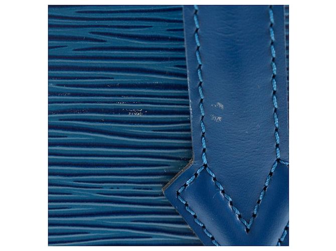 Borsa a mano Louis Vuitton Saint Jacques in pelle Epi Blu - vista 12