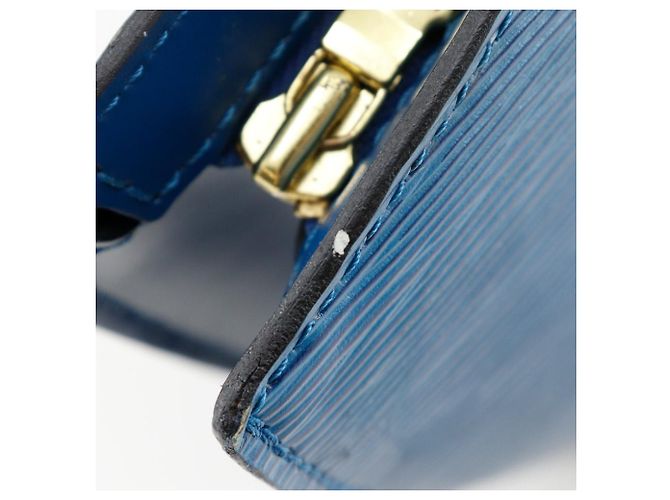 Borsa a mano Louis Vuitton Saint Jacques in pelle Epi Blu - vista 15