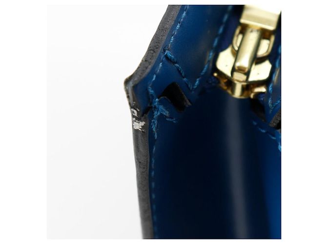 Borsa a mano Louis Vuitton Saint Jacques in pelle Epi Blu - vista 16