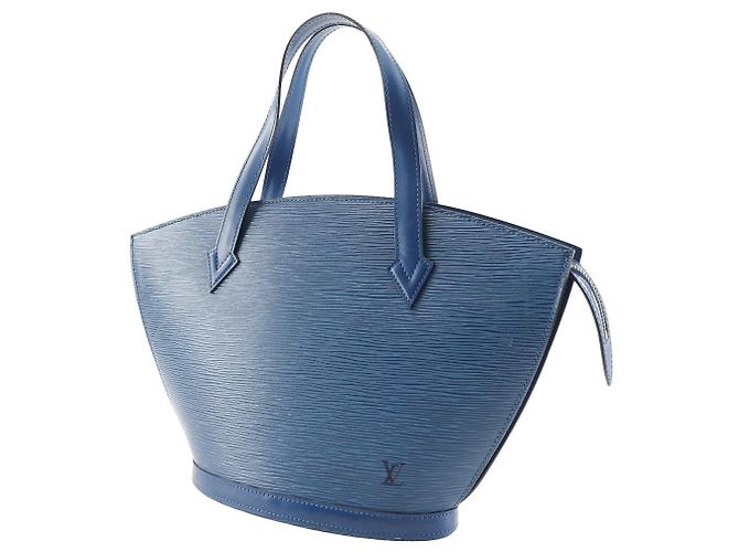 Borsa a mano Louis Vuitton Saint Jacques in pelle Epi Blu - vista 2