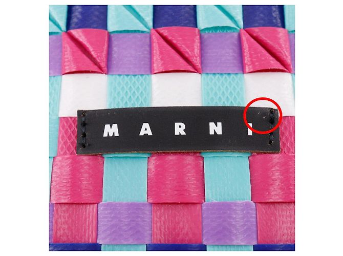 Marni Pod geflochtener Eimer-Handtasche aus Polypropylen Blau Mehrfarben - Ansicht 11