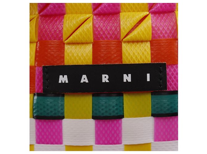 Borsa a mano intrecciata Pod Marni in polipropilene Multicolore Arancione - vista 12
