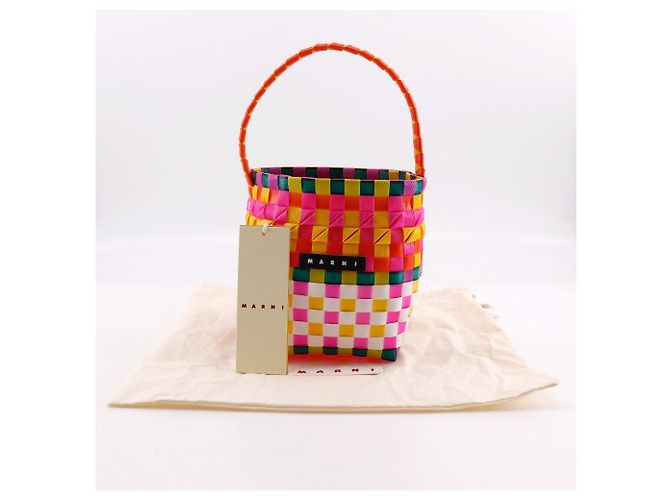 Borsa a mano intrecciata Pod Marni in polipropilene Multicolore Arancione - vista 13