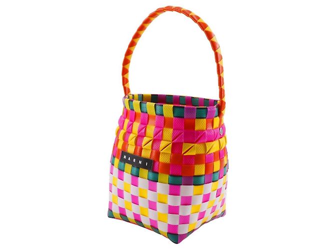 Borsa a mano intrecciata Pod Marni in polipropilene Multicolore Arancione - vista 2