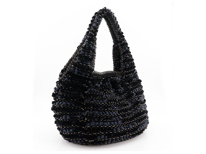 Autre Marque Borsa Tote 2 in 1 Velluto×Filo Anteprima Nero - vista 3