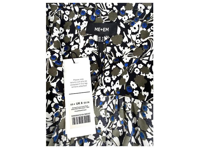 Autre Marque ME+EM Midi-Hemdkleid mit Blumenmuster und Gürtel Mehrfarben - Ansicht 4