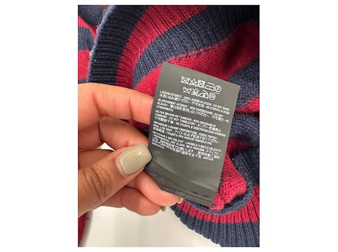 Saint Laurent Wollpullover Rot Blau - Ansicht 10