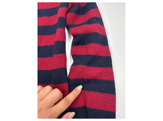 Saint Laurent Wollpullover Rot Blau - Ansicht 3