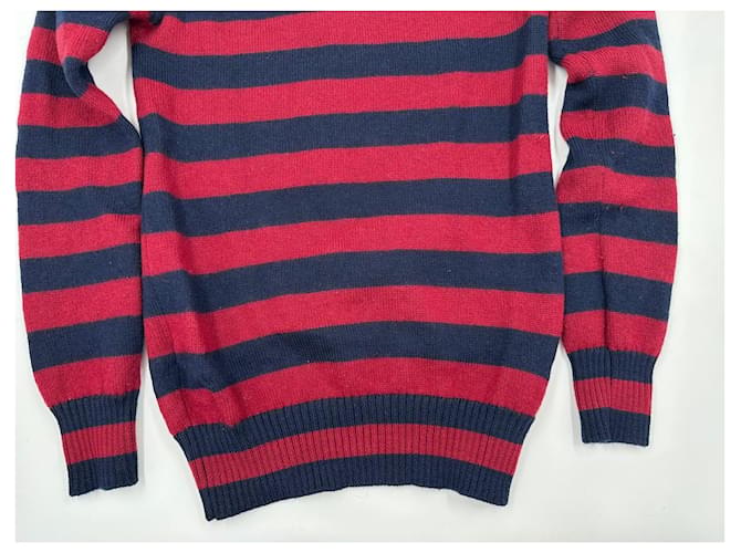 Saint Laurent Wollpullover Rot Blau - Ansicht 6