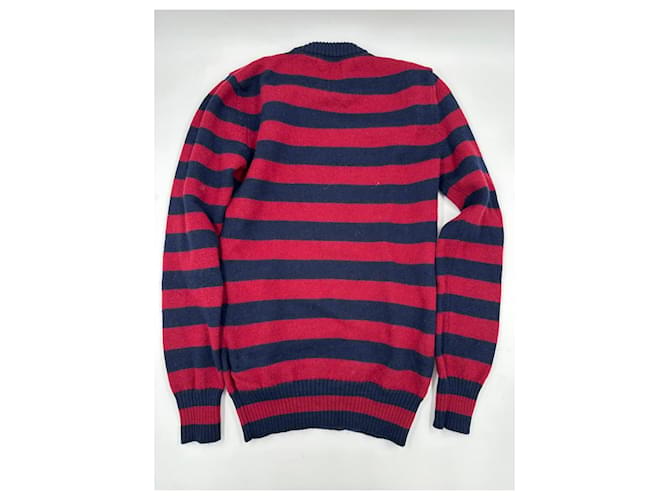 Saint Laurent Wollpullover Rot Blau - Ansicht 7