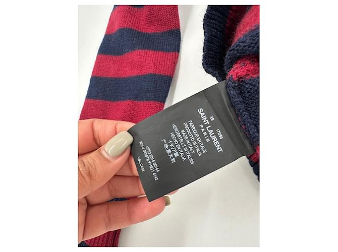 Saint Laurent Wollpullover Rot Blau - Ansicht 8