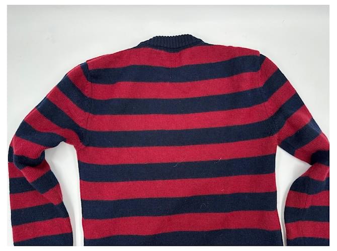 Saint Laurent Wollpullover Rot Blau - Ansicht 9